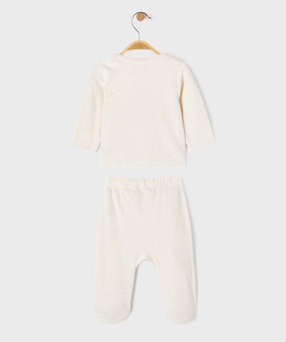 Pyjama 2 pièces en velours à motif zèbre bébé garçon vue3 - GEMO 4G BEBE - GEMO
