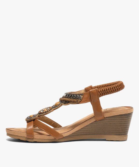 Sandales femme à bride talon élastique ornée de perles vue3 - GEMO(URBAIN) - GEMO