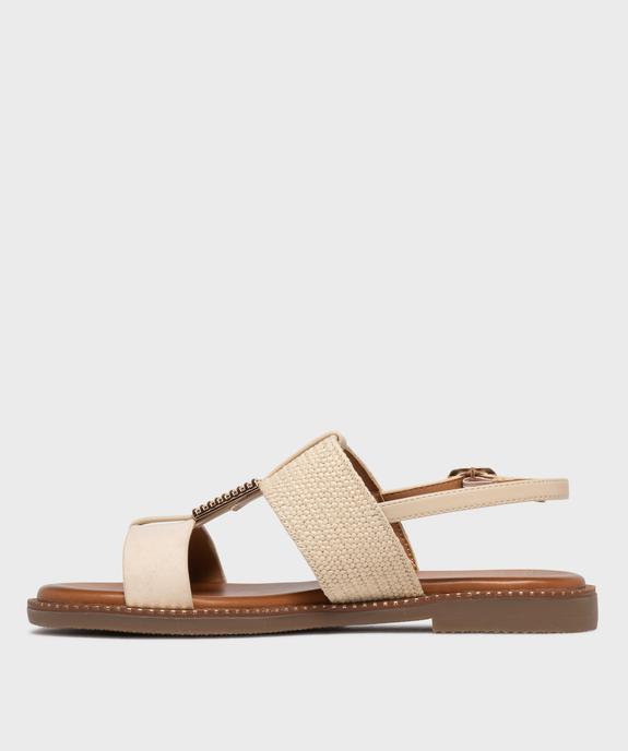 Sandales plates à larges brides et bijou métallique femme - Valentina Baldano vue3 - VALENTINA BALDA - GEMO