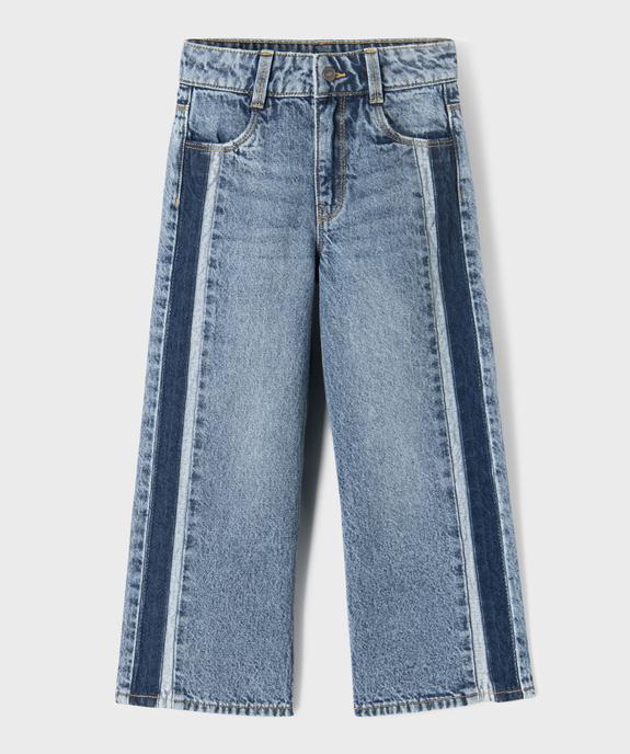 Jean Straight avec bandes sur l’avant et taille ajustable fille vue2 - GEMO (ENFANT) - GEMO