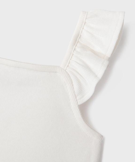 Débardeur court en maille côtelée avec bretelles à volants fille vue2 - GEMO 4G FILLE - GEMO