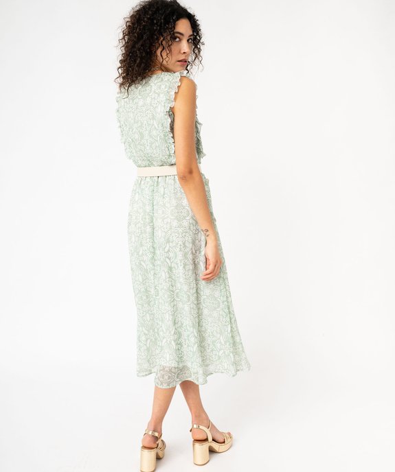 Robe sans manches avec volants sur le buste femme vue3 - GEMO(FEMME PAP) - GEMO