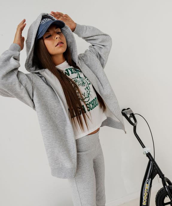 Sweat zippé à capuche fille vue5 - GEMO 4G FILLE - GEMO