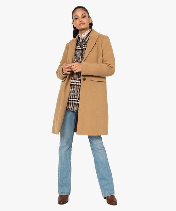 Manteau femme mi-long à col tailleur vue5 - GEMO(FEMME PAP) - GEMO
