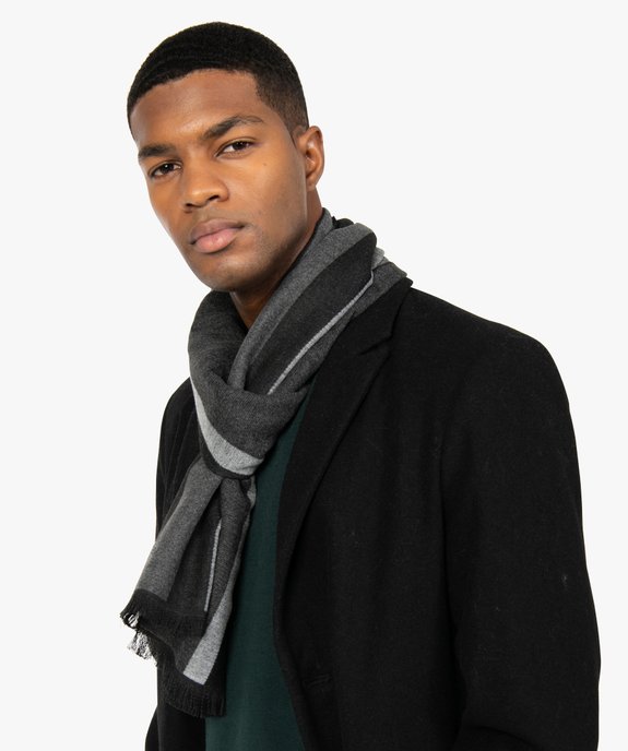 Echarpe homme à rayures et finitions franges vue2 - GEMO (ACCESS) - GEMO