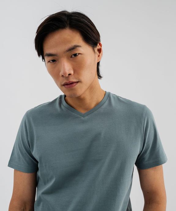 Tee-shirt manches courtes col V en coton homme vue2 - GEMO 4G HOMME - GEMO