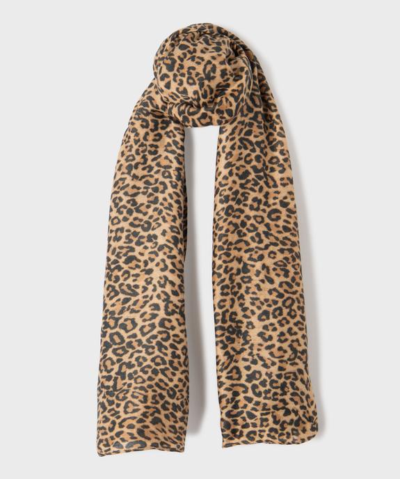 Foulard à motif léopard femme vue1 - GEMO 4G FEMME - GEMO