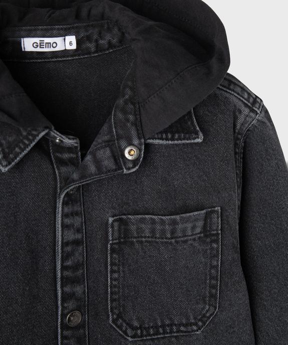 Chemise en jean à manches longues et capuche garçon vue4 - GEMO (ENFANT) - GEMO