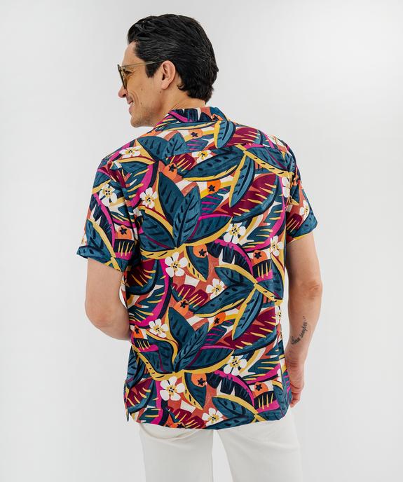 Chemise manches courtes et col cubain en viscose majoritaire homme vue3 - GEMO 4G HOMME - GEMO