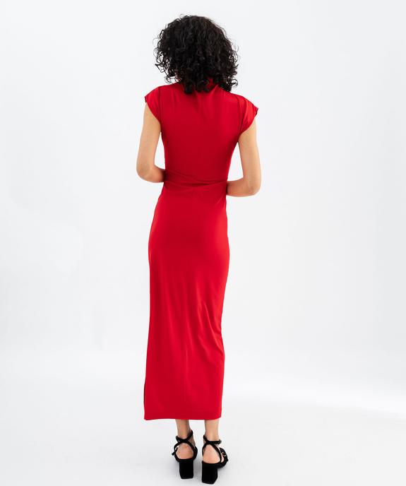 Robe longue en microfibre à manches courtes femme  vue4 - GEMO(FEMME PAP) - GEMO