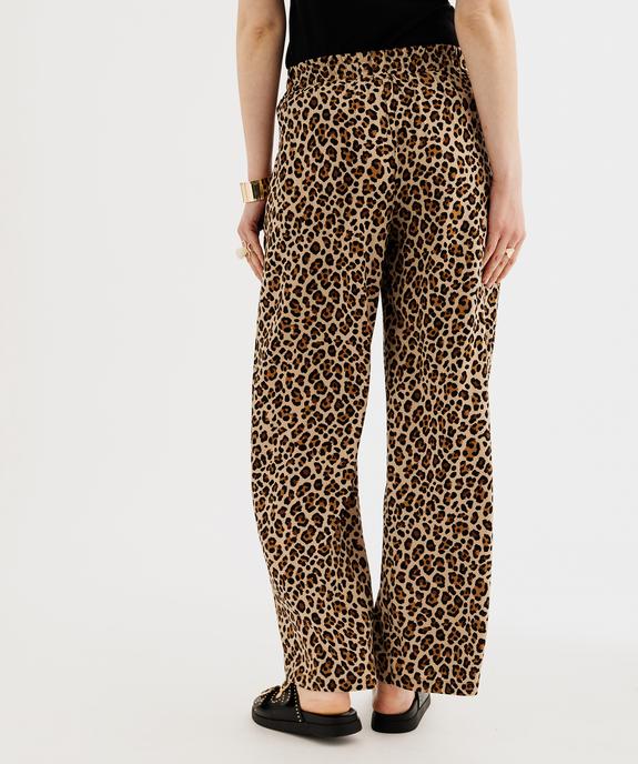 Pantalon fluide imprimé coupe large femme vue3 - GEMO 4G FEMME - GEMO