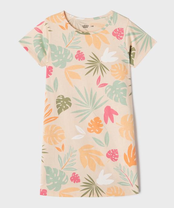 Chemise de nuit en coton à motif exotiques fille vue1 - GEMO 4G FILLE - GEMO