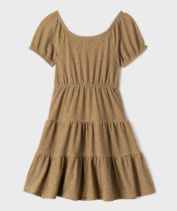 Robe courte à manches courtes à volants pailletés et doublure short fille vue3 - GEMO (JUNIOR) - GEMO