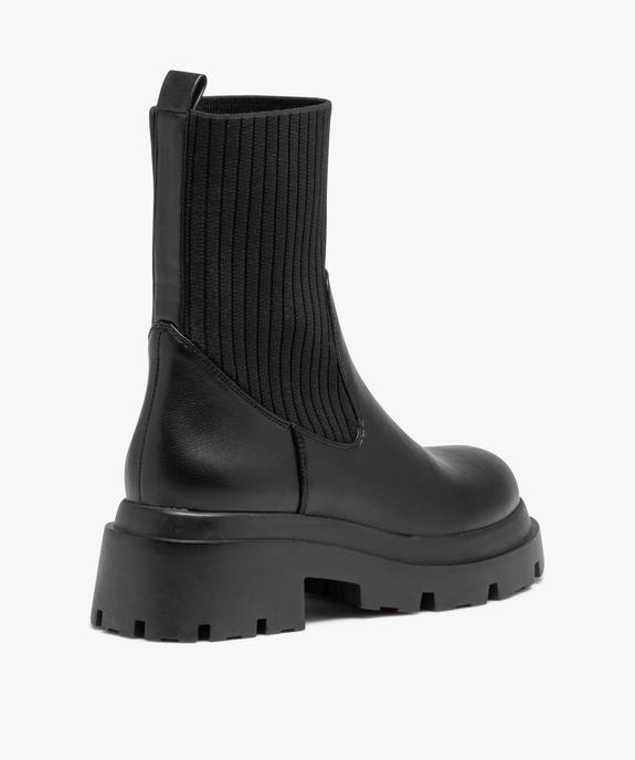 Boots col chaussette à épaisse semelle crantée femme vue4 - GEMO (CASUAL) - GEMO