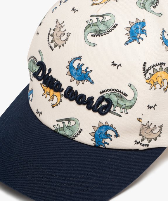 Casquette à motifs dinosaures et inscription brodée garçon vue2 - GEMO 4G GARCON - GEMO