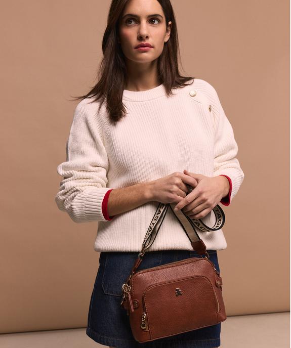 Sac en matière grainée avec deux bandoulières amovibles femme - LuluCastagnette vue7 - LULUCASTAGNETTE - GEMO