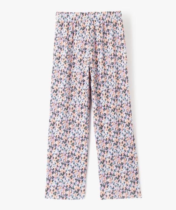 Pantalon fille large en maille fluide et plissée - LuluCastagnette vue3 - LULUCASTAGNETTE - GEMO