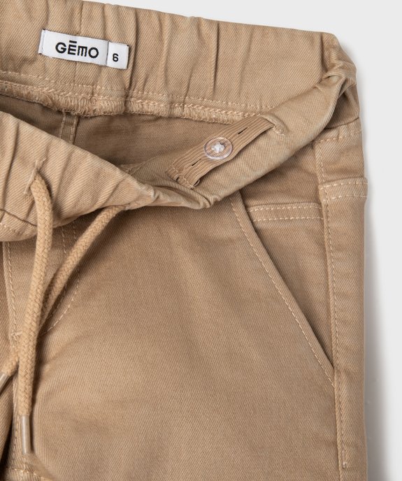 Pantalon cargo résistant à taille réglable garçon vue3 - GEMO (ENFANT) - GEMO