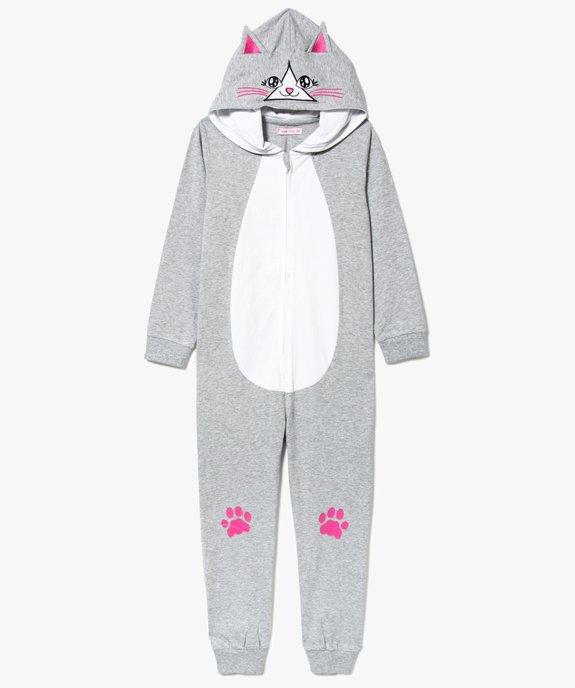 Combinaison d'intérieur bicolore motif chat vue1 - GEMO (ENFANT) - GEMO