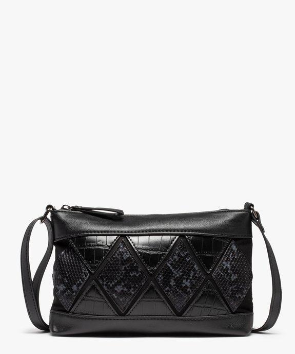 Sac femme forme pochette avec bande texturée sur l’avant vue1 - GEMO (ACCESS) - GEMO
