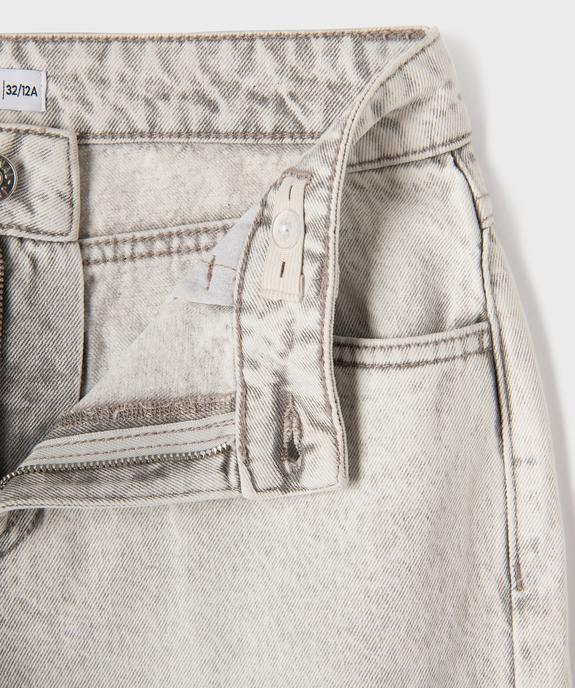 Jean baggy en denim de coton délavé fille vue2 - GEMO 4G FILLE - GEMO