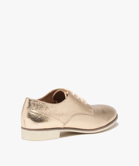 Derbies femme unis dessus brillant avec semelle fine bicolore vue5 - GEMO (CASUAL) - GEMO