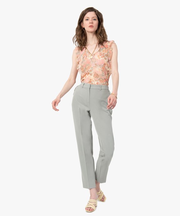 Blouse femme sans manches en voile à motifs fleuris vue5 - GEMO(FEMME PAP) - GEMO