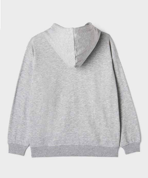 Sweat zippé à capuche fille vue3 - GEMO 4G FILLE - GEMO
