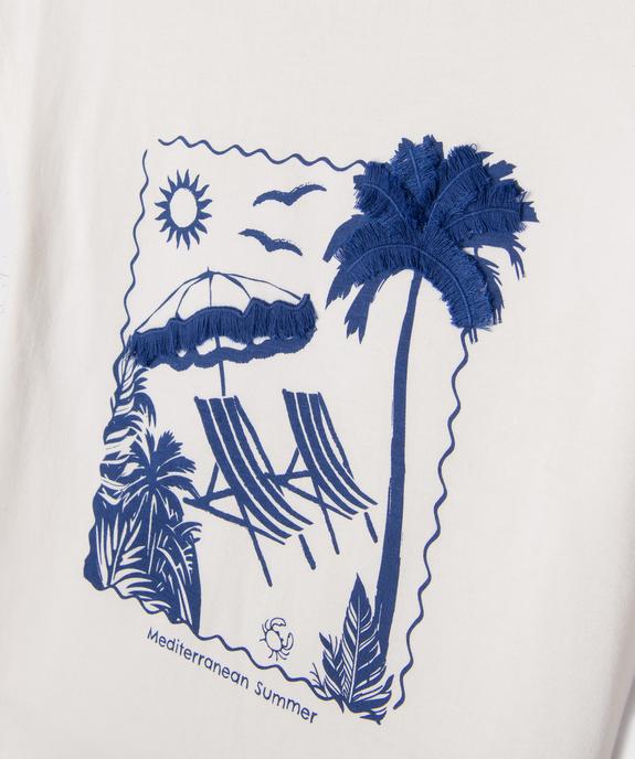 Tee-shirt manches courtes avec motif poitrine et dos fille vue3 - GEMO 4G FILLE - GEMO