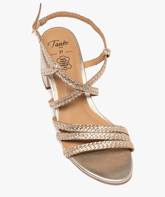 Sandales en cuir femme à brides tressées femme - Tanéo vue5 - TANEO - GEMO