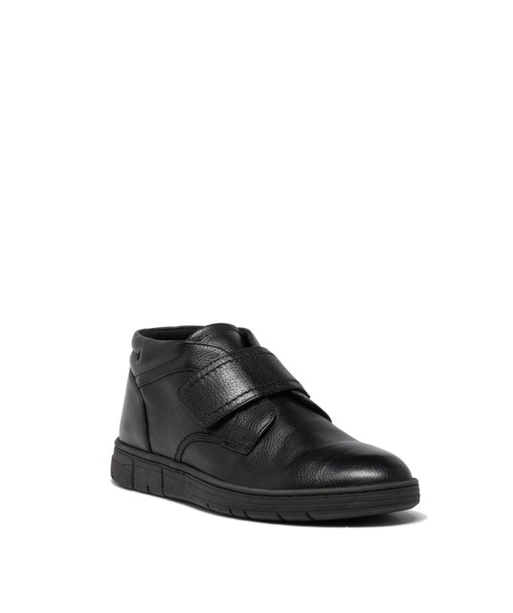 Boots homme confort en cuir uni et à scratch large vue2 - GEMO (CONFORT) - GEMO