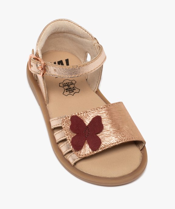 Chaussures de marche sandalette en cuir métallisé bébé fille - Na! vue5 - NA! GEMO FOR GOOD - GEMO
