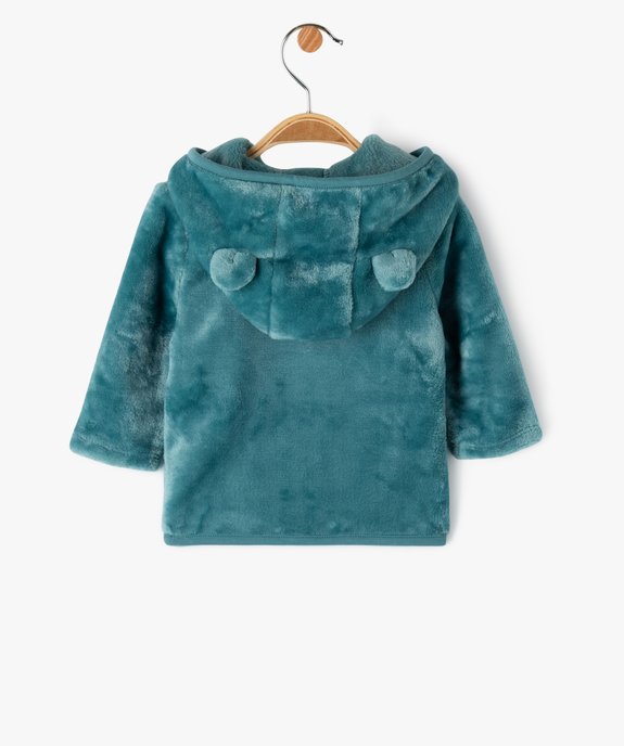 Sweat zippé à capuche en fourrure imitation bébé vue4 - GEMO(BB COUCHE) - GEMO