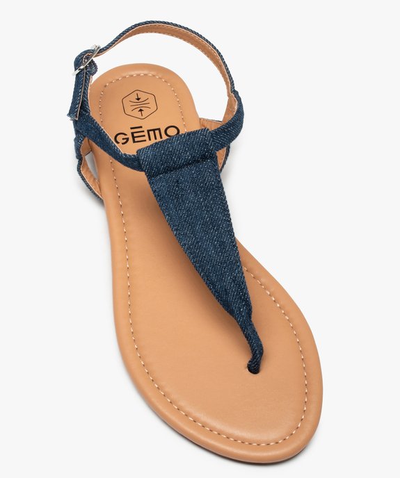 Sandales femme à talon plat et bride entre-doigts vue5 - GEMO (CASUAL) - GEMO