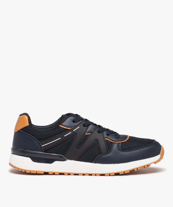 Baskets homme multicolores et multi-matières à lacets vue2 - GEMO (CASUAL) - GEMO