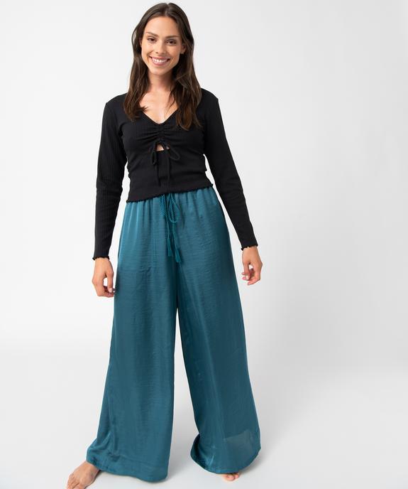 Bas de pyjama femme large et satiné vue5 - GEMO(HOMWR FEM) - GEMO