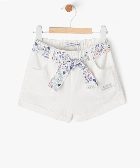 Short taille haute ceinturée bébé fille - LuluCastagnette vue1 - LULUCASTAGNETTE - GEMO
