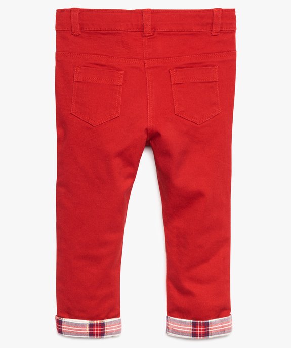 Pantalon bébé fille slim avec revers tartan vue2 - GEMO(BEBE DEBT) - GEMO