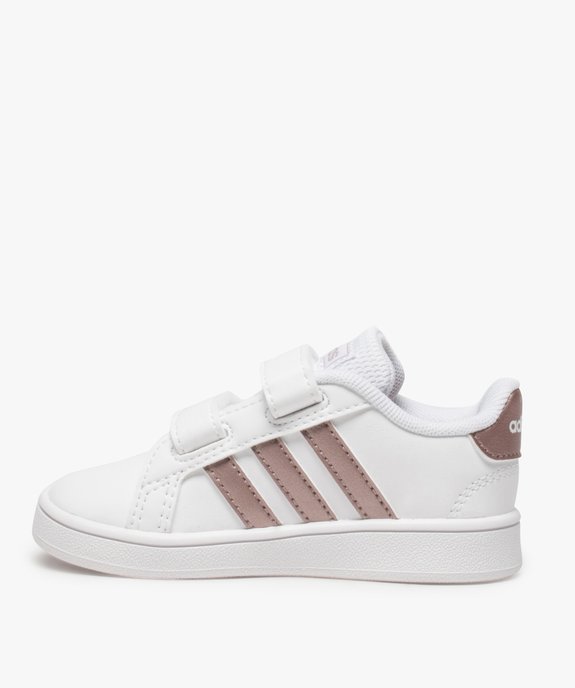 Baskets fille à scratch Grand Court Adidas vue3 - ADIDAS - GEMO