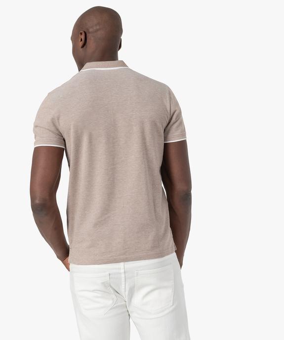 Polo homme à manches courtes en maille piquée vue3 - GEMO (HOMME) - GEMO