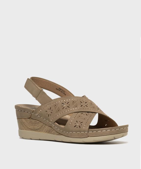 Sandales confort à talon compensé femme - G'Flex vue2 - G'FLEX - GEMO