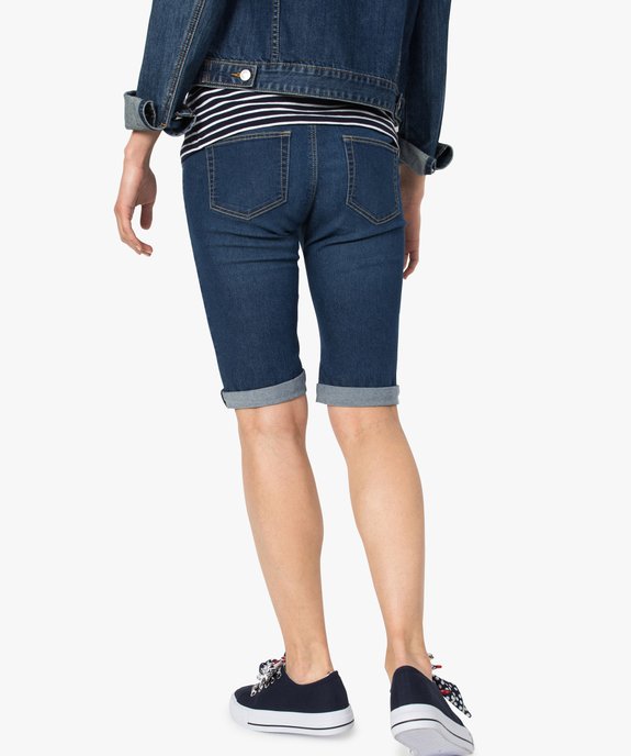 Bermuda de grossesse denim avec bandeau haut et taille réglable vue3 - GEMO (MATER) - GEMO