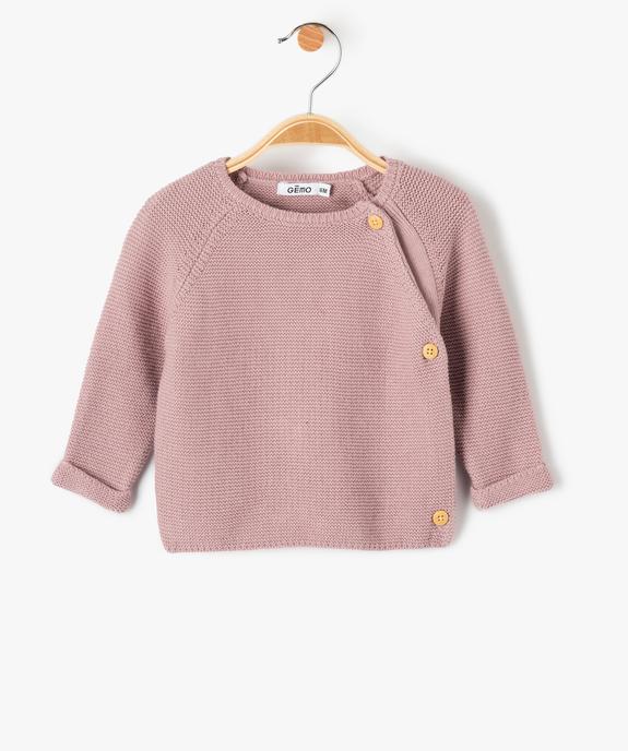 Gilet brassière bébé uni en maille fantaisie vue1 - GEMO(BB COUCHE) - GEMO