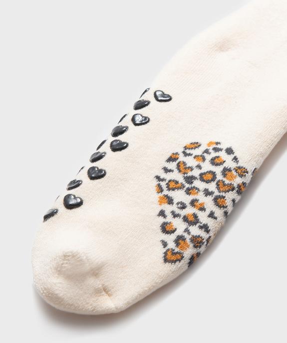 Chaussettes antidérapantes à motif léopard fille (lot de 2) vue3 - GEMO 4G FILLE - GEMO