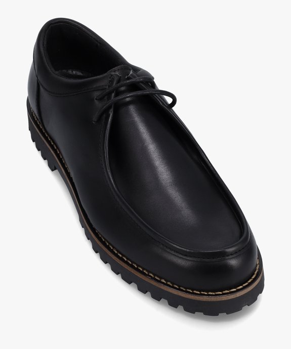 Chaussures bateau homme dessus cuir uni – Tanéo vue5 - TANEO - GEMO