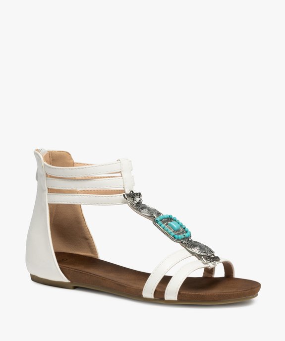 Sandales femme à talon plat et contrefort fermé vue2 - GEMO (CASUAL) - GEMO