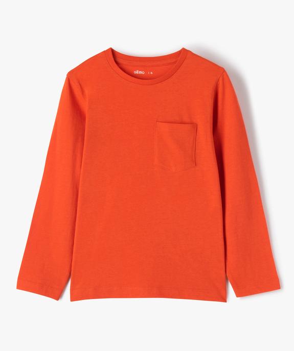 Tee-shirt à manches longues avec poche poitrine garçon vue1 - GEMO 4G GARCON - GEMO