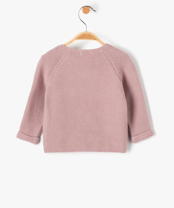 Gilet brassière bébé uni en maille fantaisie vue3 - GEMO(BB COUCHE) - GEMO