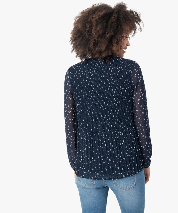 Blouse femme à manches longues avec buste plissé vue3 - GEMO(FEMME PAP) - GEMO