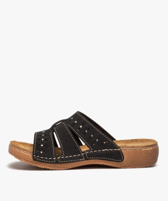Mules confort femme légères à brides ajourées et strass vue3 - GEMO (CONFORT) - GEMO